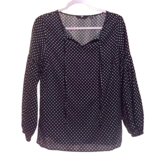 Figs Tops - FIG Black Polka Dot Blouse